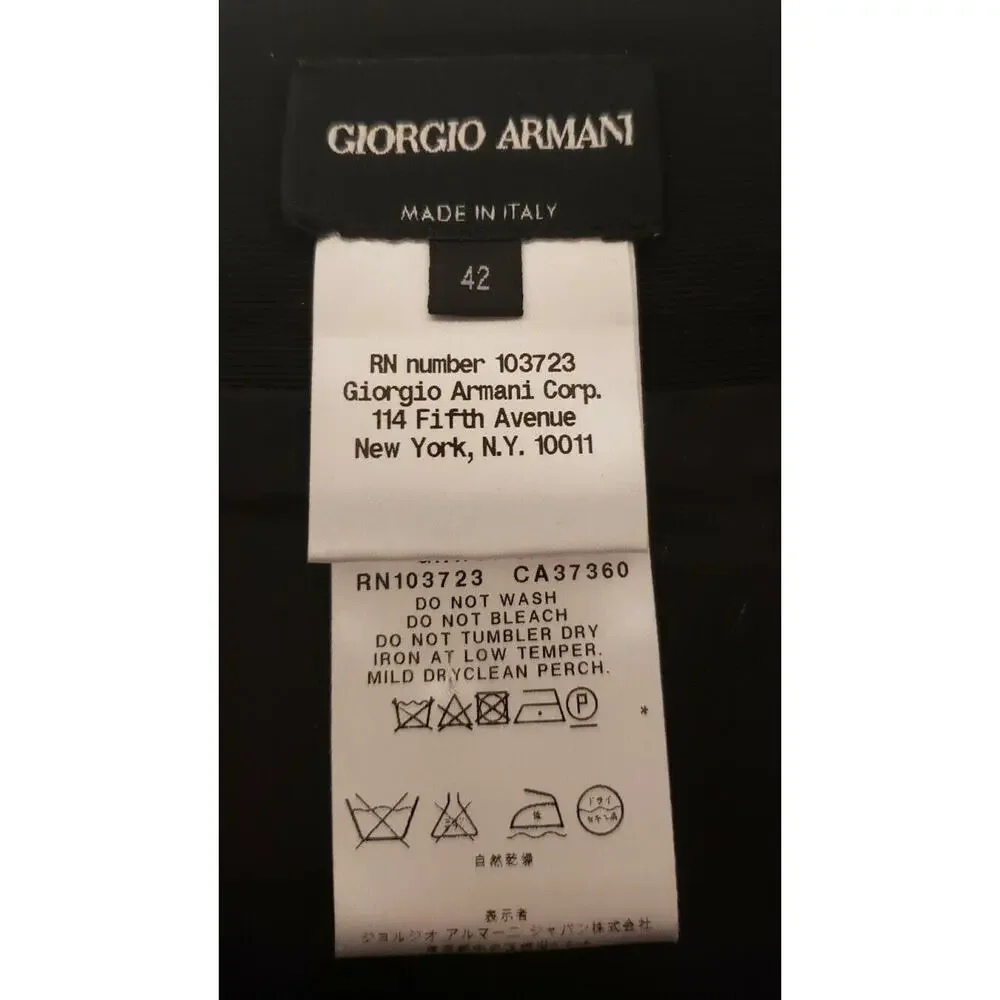 GIORGIO ARMANI Womens Black Knee Length Straight Skirt Scalloped Size 42 US 6 - Picture 5 of 7